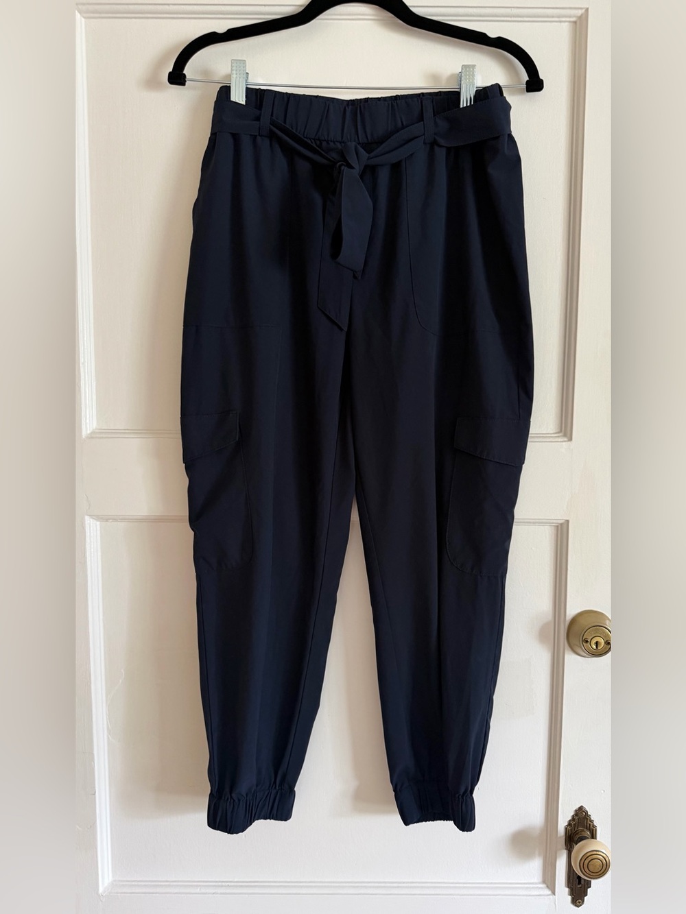 Banana Republic Navy Tie-Waist Cargo Joggers